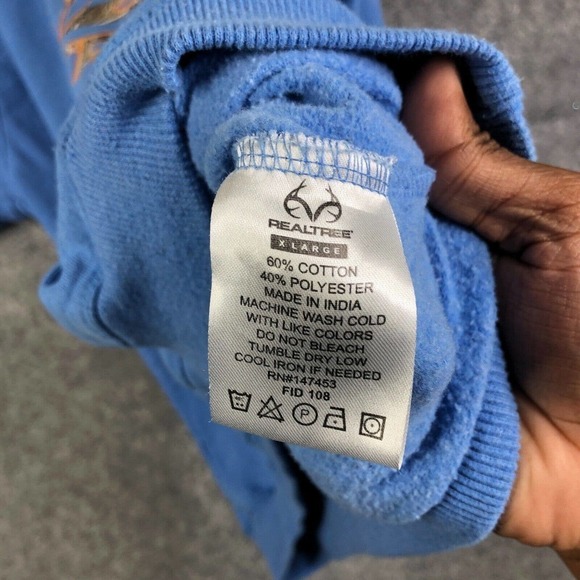 Realtree Outfitters Hoodie Men's Size XL Blue Long Sleeve Hooded Sweatshirt - Picture 6 of 9